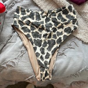 Aerie offline printed high waisted crossover bathing suit bottoms